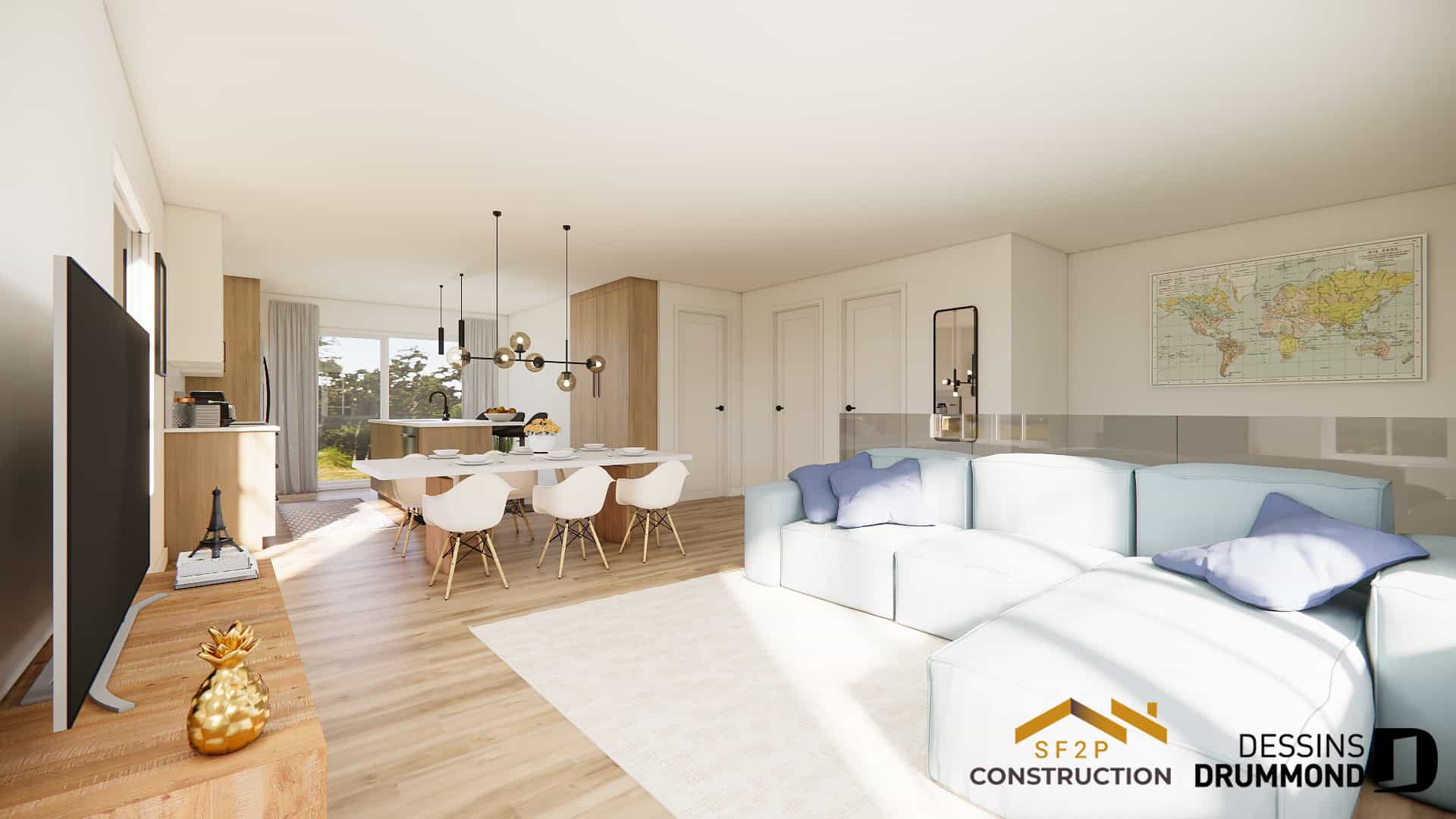 Maison 1 étage avec rez-de-jardin et garage intégré : Modèle XYZ